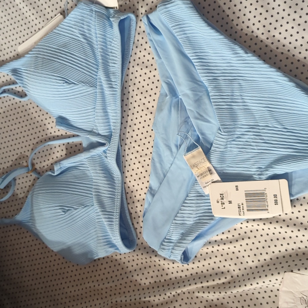 L space blue bikini